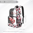 thumbnail image 7 of COEQINE Clear School Backpack for Girls, 17 Inch Transparent PVC Book Bag Heavy Duty See Through Bookbag for Women, Lightweight Travel Daypack for College Work, Red Black Paw Heart, 7 of 7