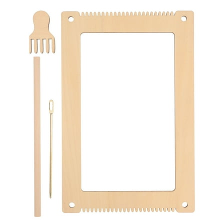 FRCOLOR Wooden Weaving Toy for Handcraft Khaki Color Suitable for Kids and Beginners Enjoyable Design