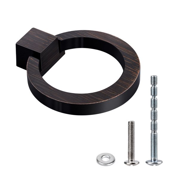 WEAVERBIRD Pomos para gabinete, accesorios de cocina, tiradores para cajones, anillos, manijas de aleación de zinc con un solo orificio, 1,57 pulgadas de diámetro, bronce cepillado aceitado, paquete d