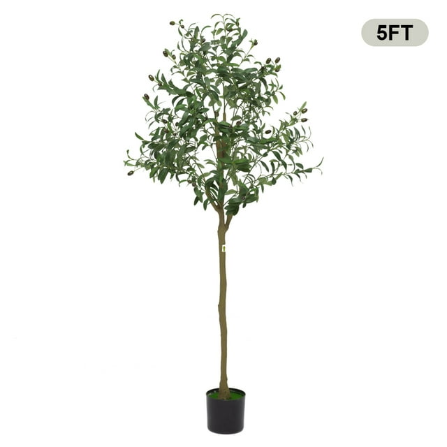 Artificial Olive Tree, 5Ft Faux Olive Tree, Tall Artificial Tree Indoor
