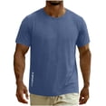 thumbnail image 4 of DeHolifer Men's Workout Shirts Plus Size Quick Dry Athletic Running T-Shirts Lightweight Short Sleeve Sports Gym Tops Blue M, 4 of 8
