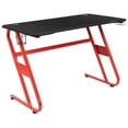 thumbnail image 3 of Bowery Hill Ensemble de Bureau de Jeu et de Fauteuil Inclinable de Course en Noir et Rouge, 3 of 11