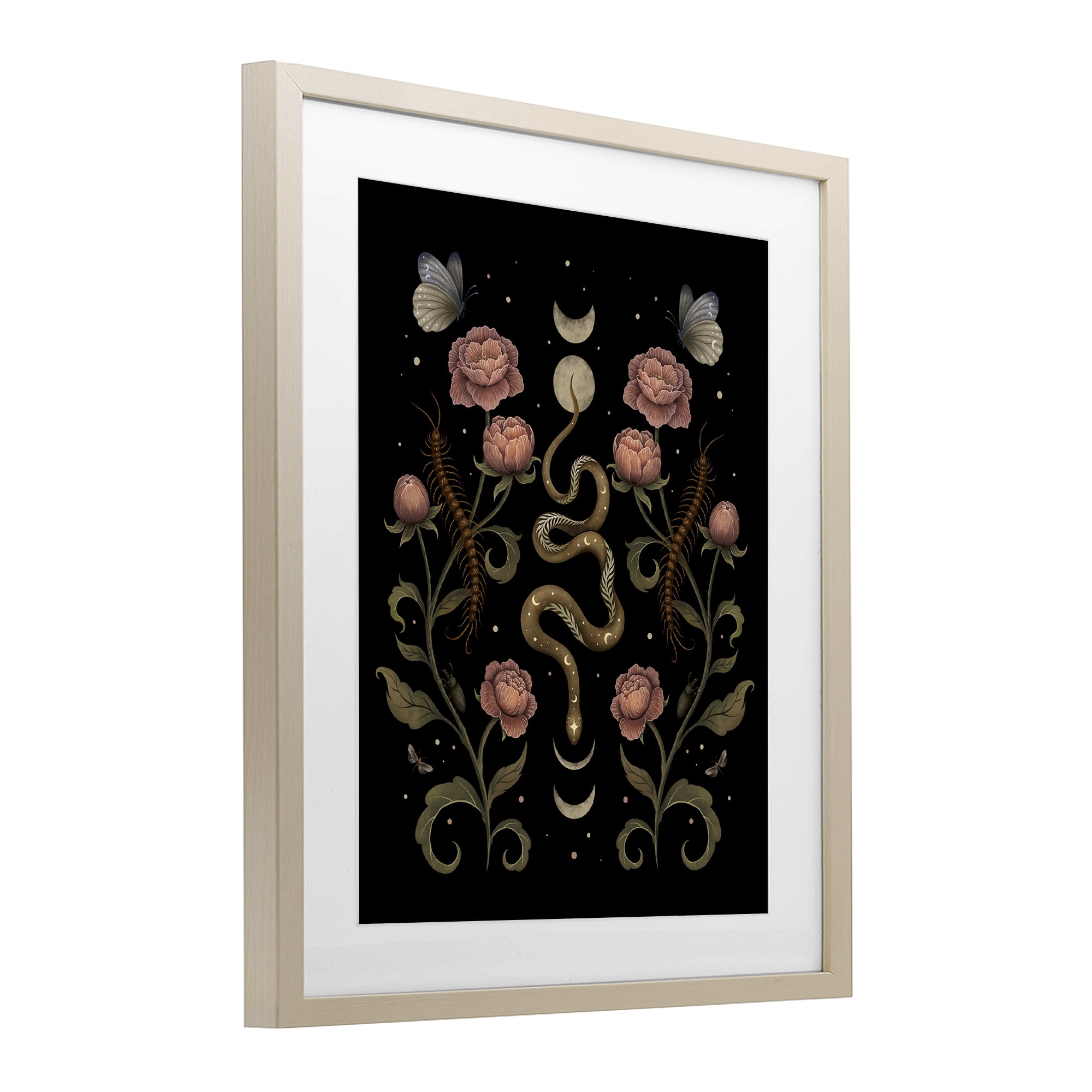 Stupell Industries Serpentine Garden Symmetry Birch Framed Print Under Glass, design by Episodic Drawings