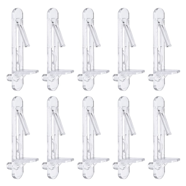 Uxcell Plastic Locking Shelf Pins, 20 Pack Clear Shelf Pegs Fit 5mm Hole 16mm Thick Shelf