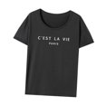 thumbnail image 3 of Camiseta para mujer Verano Tops Regular Fit Transpirable Cuello Redondo Camiseta para Viaje Playa M, 3 of 8