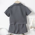 thumbnail image 4 of Fgnfyis Outfits for Boys Baby Boys Clothes Ribbed Button Down Shirt Tops +Shorts Pocket Outfit 2 PCS Set 12 Months 6T Grey 4-5 Years, 4 of 9