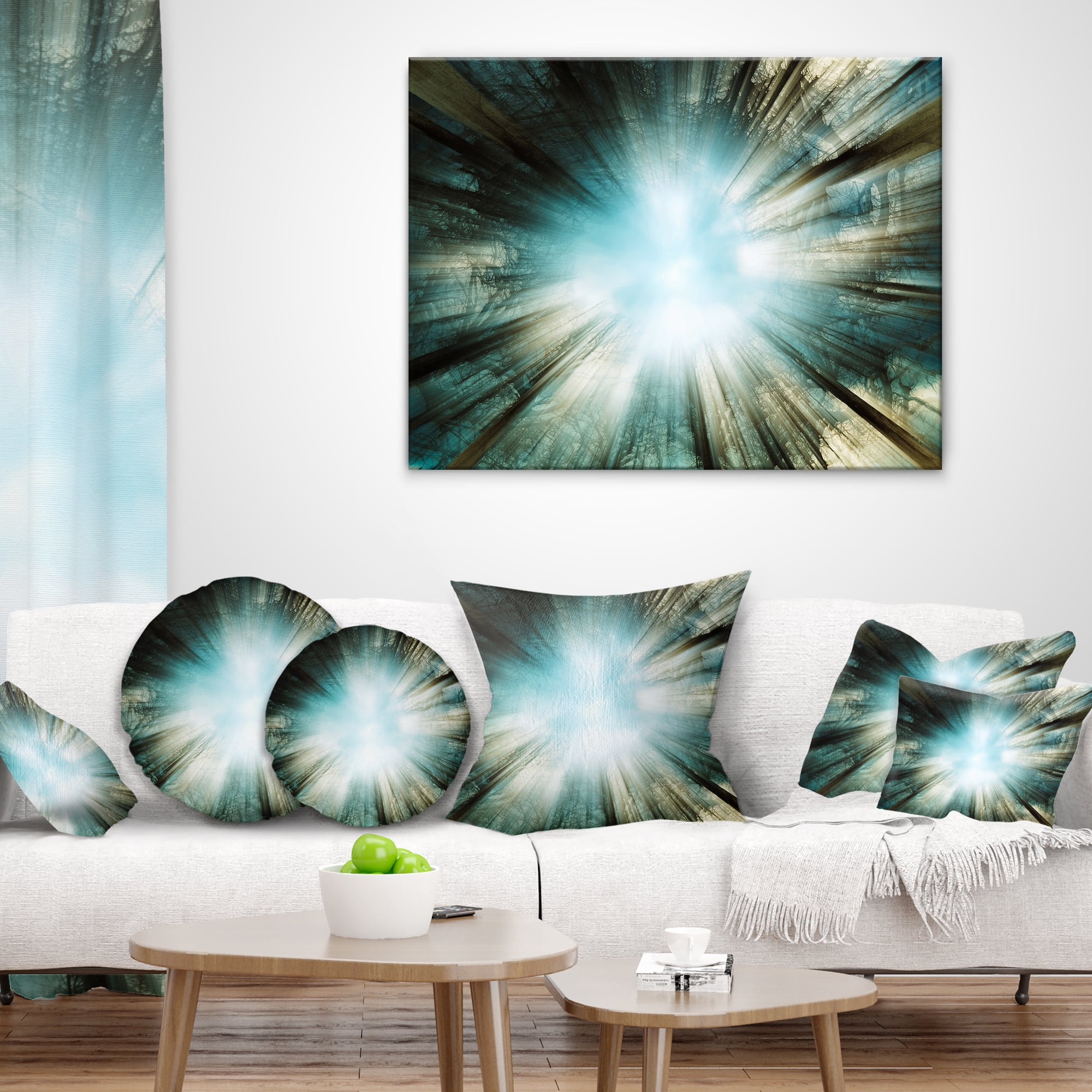 Designart Light From Sky - Abstract Throw Pillow - 18x18