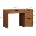 thumbnail image 2 of DreamCurship 48 inch Computer Desk with 4 File Drawers, Study Desk with Filing Cabinet and Storage, Home Office Desk for Work and Study, Writing Desk for Small Space, Brown, 2 of 6