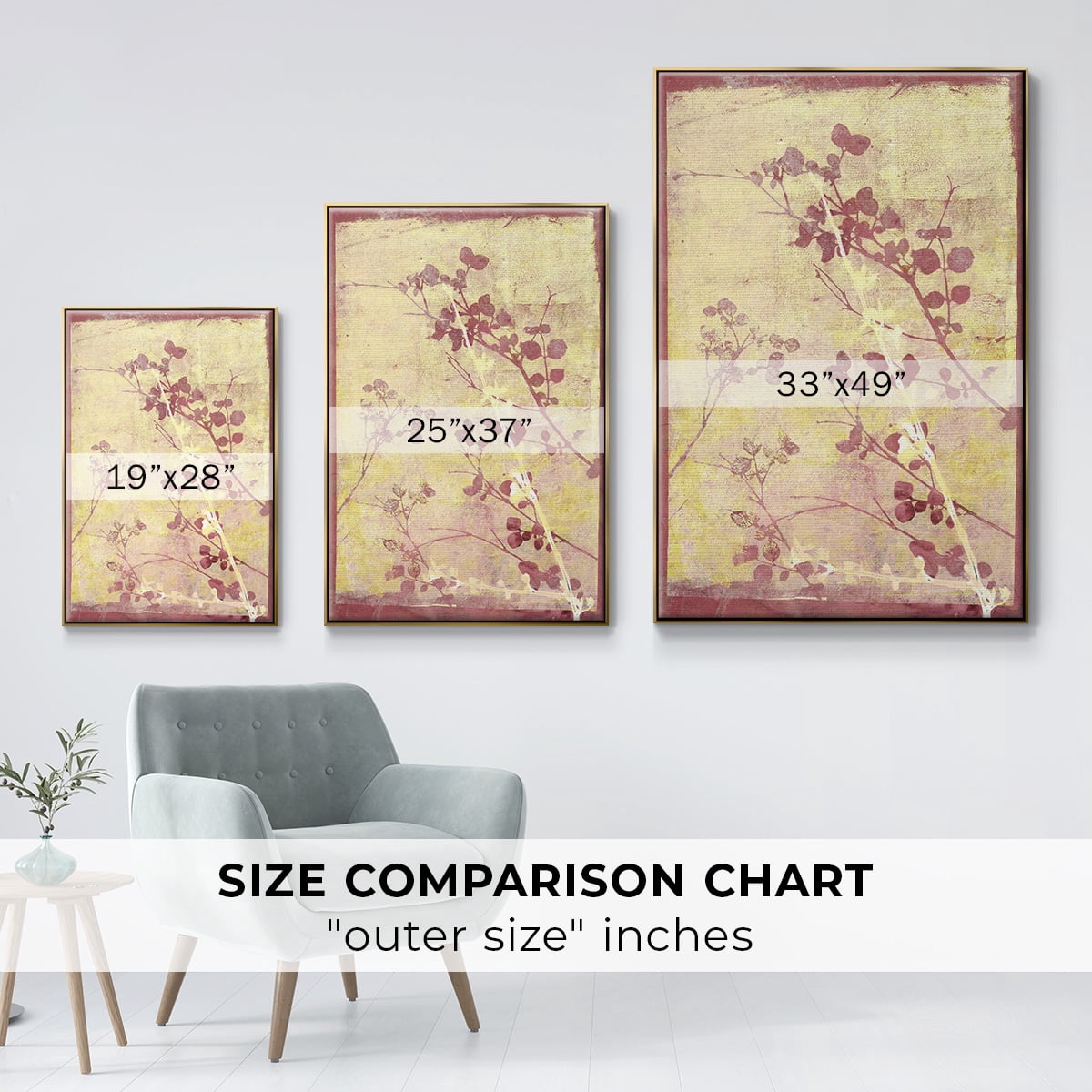Boundless V Framed Premium Gallery Wrapped Canvas - Ready to Hang - 27 x 41 - Gold Floating Frame