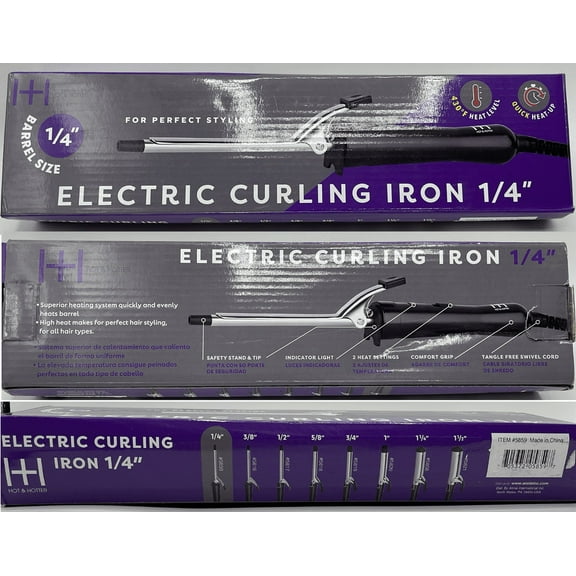 Hot & Hotter Electric Curling Iron in Silver 1/4''
