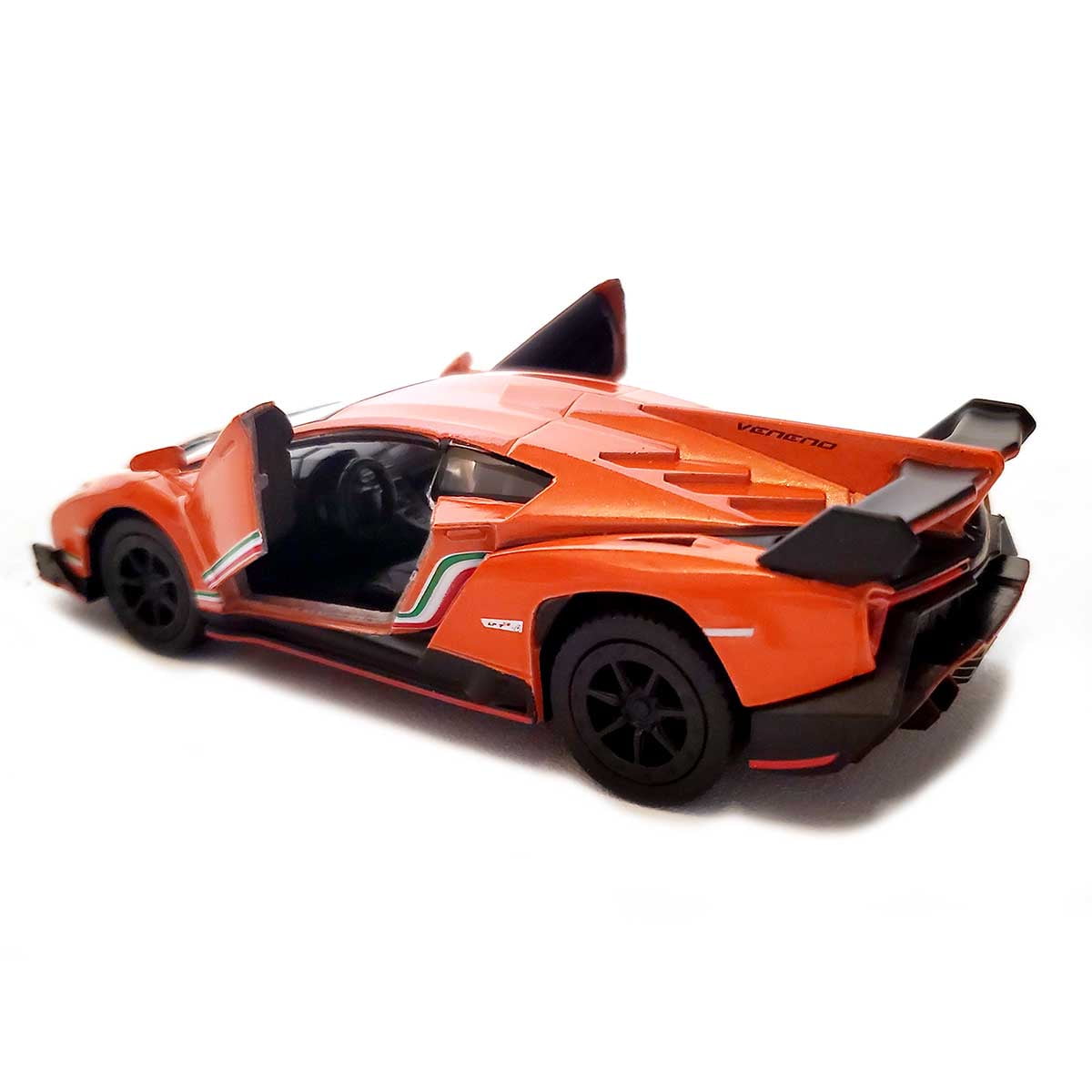 Lamborghini Veneno orange Toy Car model kinsmart 1/36 scale diecast open doors 