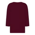 thumbnail image 4 of ZJXFGS Womens' Tops, Tees & Blouses Blouses for Women Casual Womens Workout Tops Blouses for Women Dressy Casual Womens 3/4 Sleeve Tops and Blouses Womens Blouses Dressy Red 2XL, 4 of 5