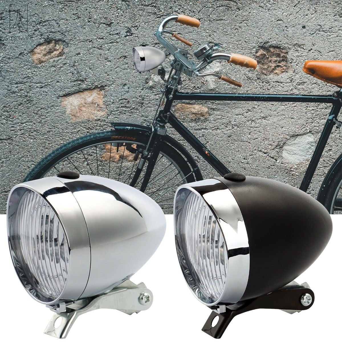 Retro Bicycle Bike Cycling Front Light Battery 7 LED Headlight Waterproof 