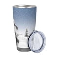 thumbnail image 2 of Picia Snowman And Christmas Tree Pattern 20 oz Tumbler Stainless Steel Vacuum Insulated Coffee Ice Cup Double Wall Travel Flask Dual Lid Water Bottle, Eco-friendly Car Cup-Without Straw, 2 of 8