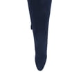 thumbnail image 3 of FSJ Women Chunky High Heel Thigh High Boots Round Closed Toe Stretch Over The Knee Long Boot Side Zip Walking Comfort Shoes Size 16 Navy, 3 of 4