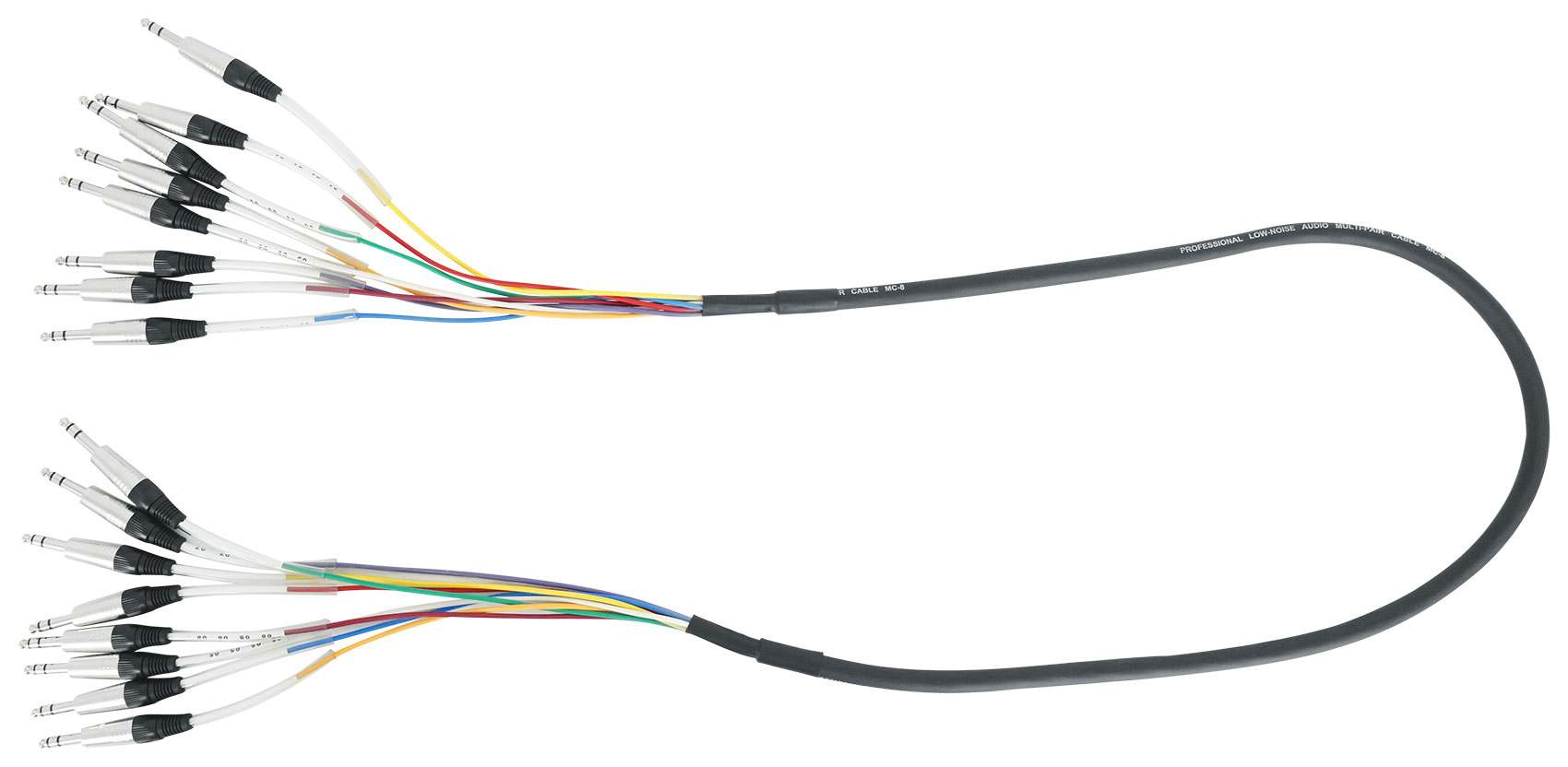 Rockville SQ806 8 Channel 6 Foot 1/4" TRS Snake Cable (Male to Male)