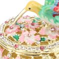 thumbnail image 3 of Riousery Round Hummingbird Pattern Enameled Jewelry Box Decorative Metal Trinket Box Vintage Jewelry Organizer for Desktop and Bedroom Pink Dimensions 2.17x1.85in, 3 of 9