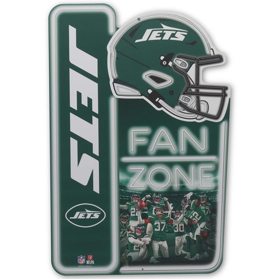 NFL New York Jets Fan Zone Metal Sign for Man Cave, Office, or Game Room