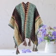 thumbnail image 5 of COMEET Pashmina Shawl, Elegant Open Front Warm Poncho Shawl Knit Wrap for Women Soft Warm Stylish Oversized Scarf Wrap Tassels, 5 of 15