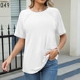 thumbnail image 2 of Summer Oversize Shirts for Womens 2025 Fashion Button Short Sleeve V-neck Casual T-shirt Loose Shirt Short Sleeve V-neck Top/shirt, 2 of 9