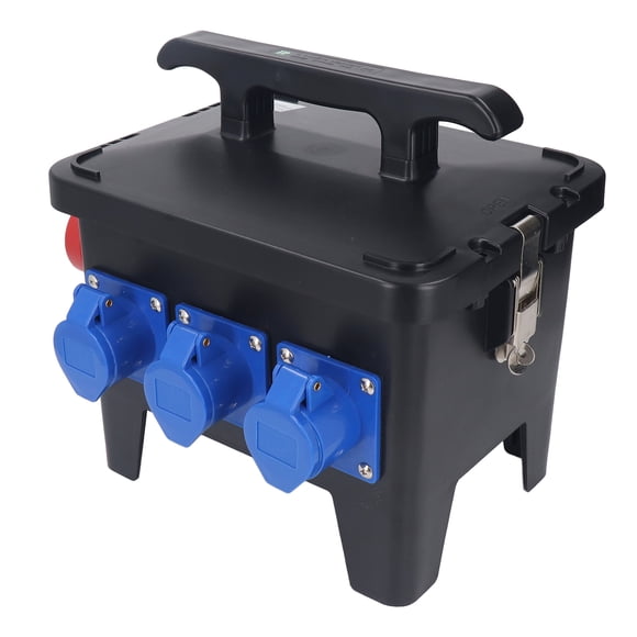 Boîte de Protection de Distribution, Unité de Distribution de Puissance Portable Étanche AC 220-380V Nickelé avec Protecteur de Fuite RCBO pour Chantiers de Construction