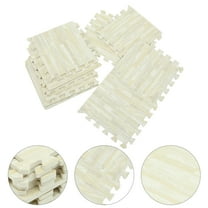 MUSEYA 10pcs Play Pads for Floor EVA Thickened White Wood Grain for Infants