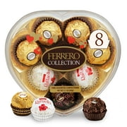 Ferrero Collection Premium Gourmet Assorted Hazelnut Milk Chocolate, Dark Chocolate and Coconut, 3.1 oz, 8 Count