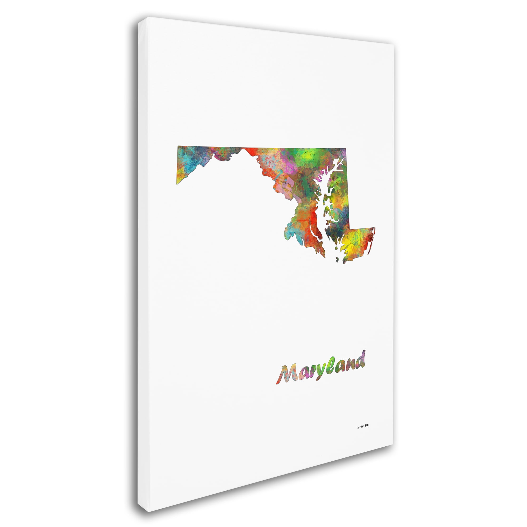 "Maryland State Map-1" Canvas Art by Marlene Watson
