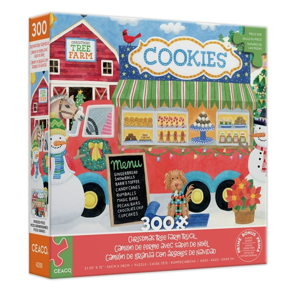 Ceaco Stephanie Person Jones Christmas Tree Farm Truck 300-Piece Interlocking Jigsaw Puzzle for Adults Ages 14 