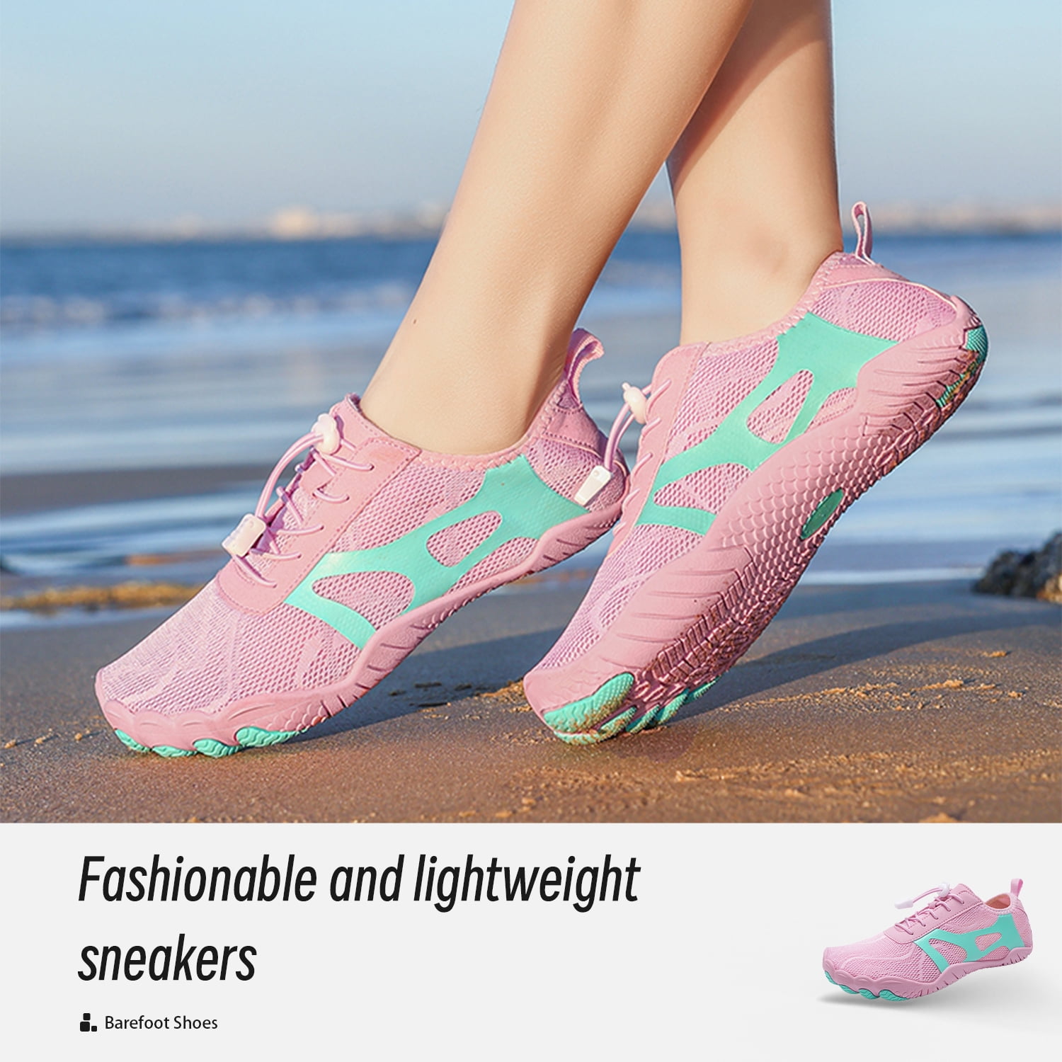 HOYUFEI Hike Barefoot Shoes for Women, Womens Water Shoes, Hiking Healthy Footwear - Wide Toe Box Non-Slip Outdoor Sports Zero Drop Shoes