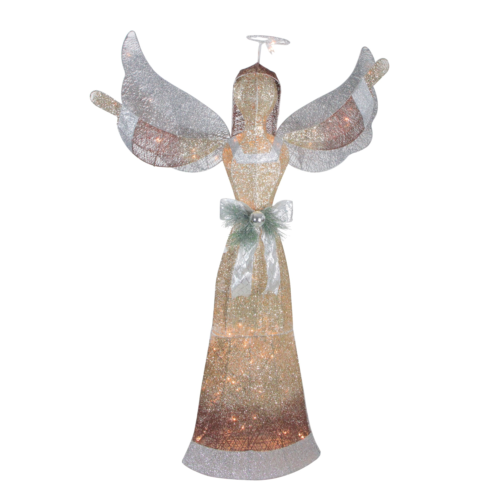 4.5' Lighted and Glittered Angel Outdoor Christmas Yard Art Walmart