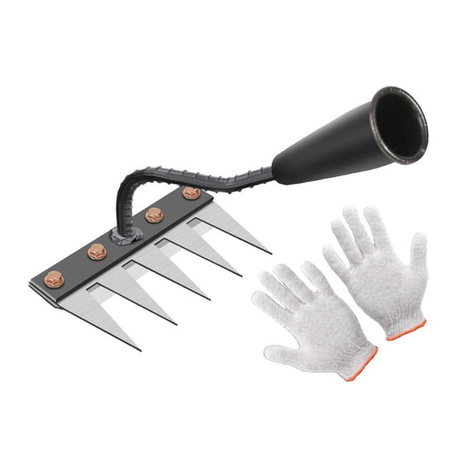 Jardinería, , rastrillo para desherbar, extractor de malezas, rastrillo de jardinería, herramienta para eliminar malezas, herramienta manual para 5 dientes
