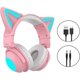 thumbnail image 2 of Cute Cat Wireless Headphones, LED Lighted Gaming Headset Bluetooth 5.0 Mode Over Ear Low Noise Headset with Microphone(Pink), 2 of 5