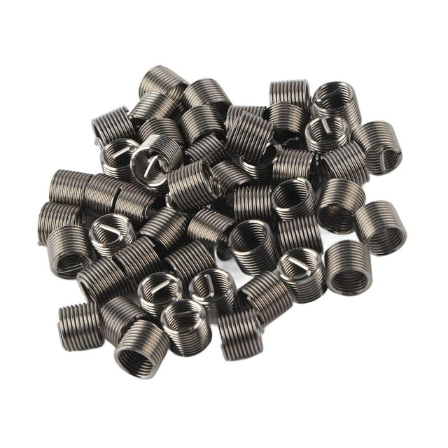 HUGFEGWE Inserts de Filetage, 50 Pcs Inserts de Filetage M10x1.25, Outil de Réparation d'Écrou de Réduction Mâle Femelle, Manchon de Réparation de Vis SUS304 pour Aluminium, Inserts de Verrouillage de Filetage (1.5D) CJB91-111275