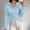 Light Blue, variant on Wrap Tie Back Long Sleeve Shirts for Women Trendy Irregular High-Low Hem Button Blouse Casual Dressy Collared Tunic Top