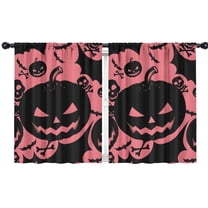Blackout Kids Curtains,Halloween Pink Spooky Pumpkins and Bats Childrens Insulated Curtains Set Of 2,Bedroom Essentials,Toddler Room Decor 42"x54"