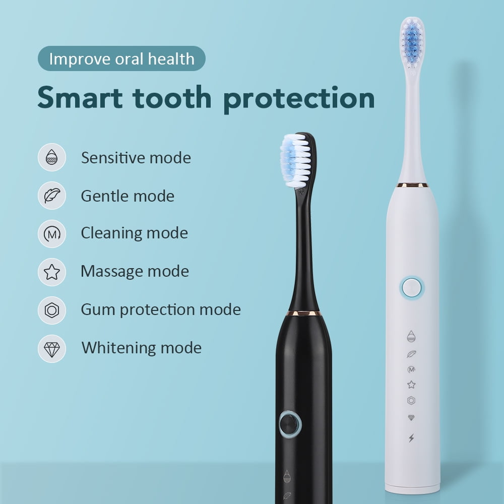 ROMYSE Sonic Electric Toothbrush for Adults and Teen,Rechargeable Travel Toothbrush with 8 Brush Heads & Travel Case, Smart Timer,5 Modes,2-Hour Fast Charge Last 20 Days,Black