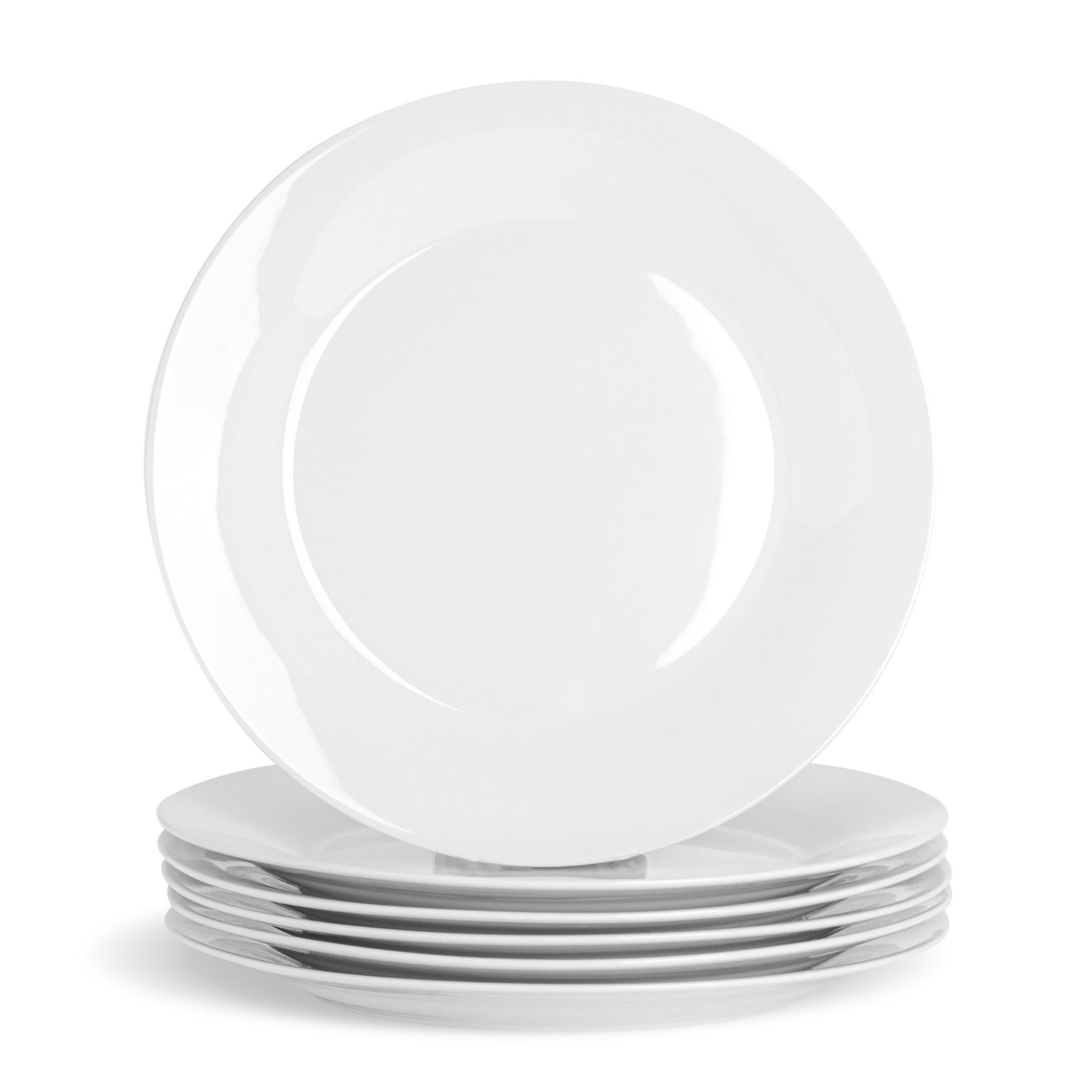 6x White 27cm Classic White Dinner Plates Dishwasher and Microwave