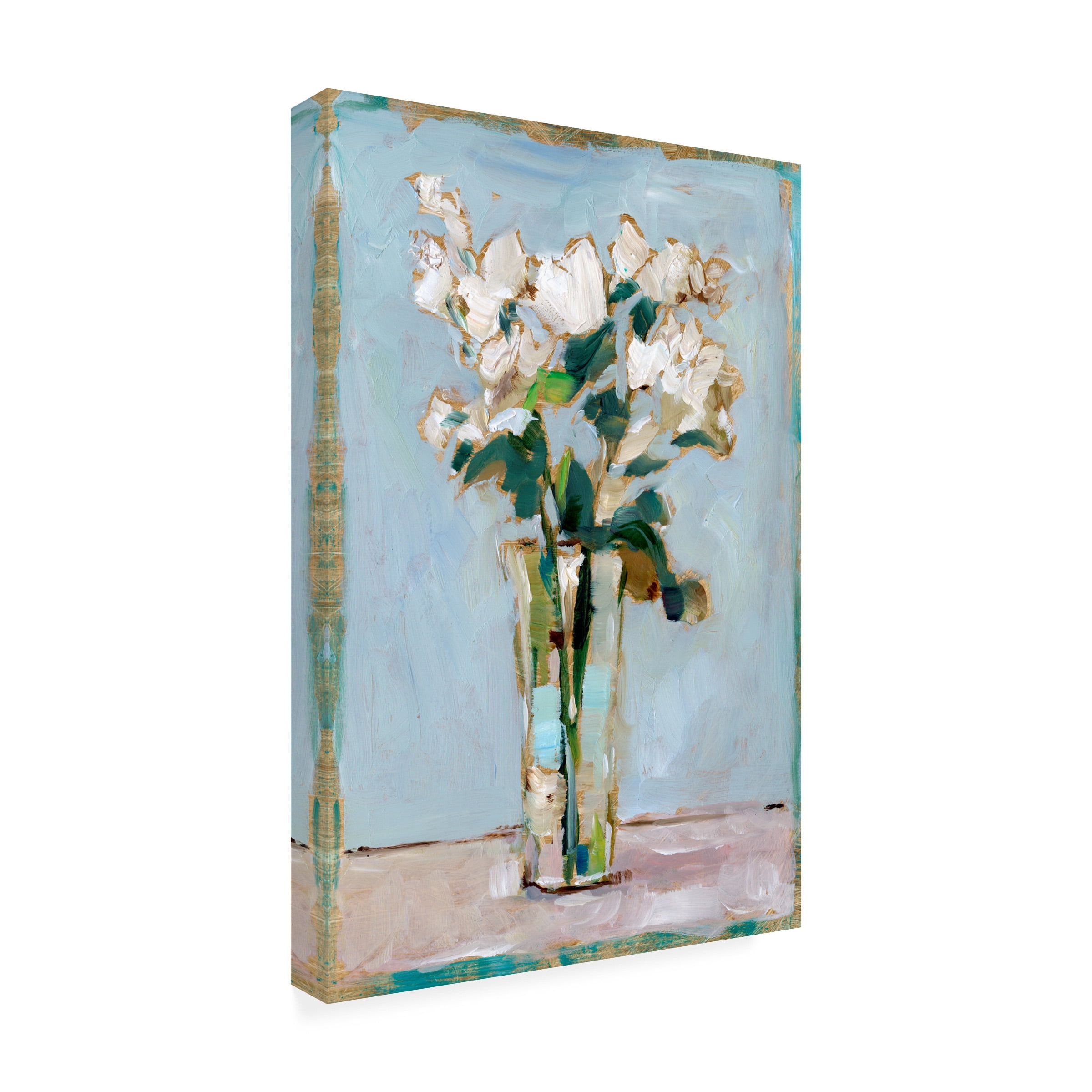 Ethan Harper 'White Floral Arrangement I' Canvas Art