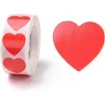 thumbnail image 1 of 2 rollos de 1000 pegatinas de papel con forma de corazón, 25 x 24 x 0,1 mm, rojas, para bodas, manualidades, álbumes de recortes, regalos decorativos, fiestas, sobres, sellos, embalajes de regalo., 1 of 4