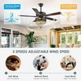 thumbnail image 5 of YIOSI 52" Crystal Ceiling Fan with Lights & Remote, Noiseless Copper AC Motor, LED Retro Chandelier, Farmhouse Lighting for Living Room, Bedroom, Dining Room, Energy-Efficient, Timer, Modern Fan, 5 of 9