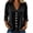 Black, variant on Women's Lapel Deep V Neck Button Down Blouse Roll Up Long Sleeve Loose Casual Textured Shirt Lightweight Layering Blouses Tops Wine