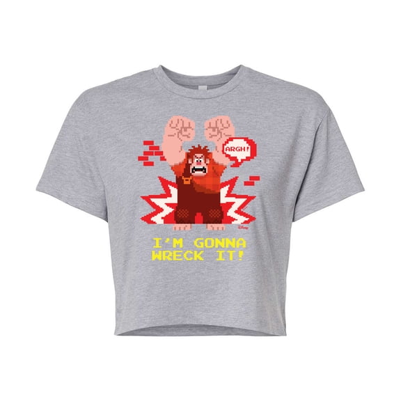 Disney Wreck It Ralph - I'm Gonna Wreck It - Juniors Cropped Cotton Blend T-Shirt