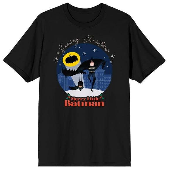 Merry Little Batman Saving Christmas Men's Black Short Sleeve Tee