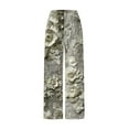 thumbnail image 4 of Bzhegqhd Women's Retro Print Cotton and Linen Elastic Waist Bohemian Leaf Casual Trouser Pants with Pocket, 4 of 5