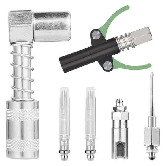 Grease Adapter Fitting Kit 90 Degree Coupler With Needle Nozzle Suitable For 1/8 NPT Grease Guns Universal Compatibility