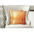 thumbnail image 4 of Ambesonne Ocean Throw Pillow Cover 2 Pack, Lonely Yacht at Sunset, 16", Orange Yellow, 4 of 6
