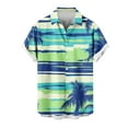 thumbnail image 5 of snilers Big and Tall Mens Shirts Stretch Button Down Collared Casual Tops Summer Beach Hawaii 3D Graphic Print Blouses, 5 of 6