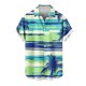 thumbnail image 5 of Blusa y camisa de manga corta con cuello vuelto para hombre, blusa informal de moda con cuello vuelto, blusa estampada de manga corta con botones, blusa de poliéster para hombre, 5 of 6
