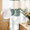 thumbnail image 3 of No Hook Shower Curtain, Sage Green Coastal Shower Curtains for Bathroom with See Through Top Window, Starfish Shell Coral Summer Beach Ocean Waterproof & Washable Bath Curtain Extra Long 72"x96", 3 of 9